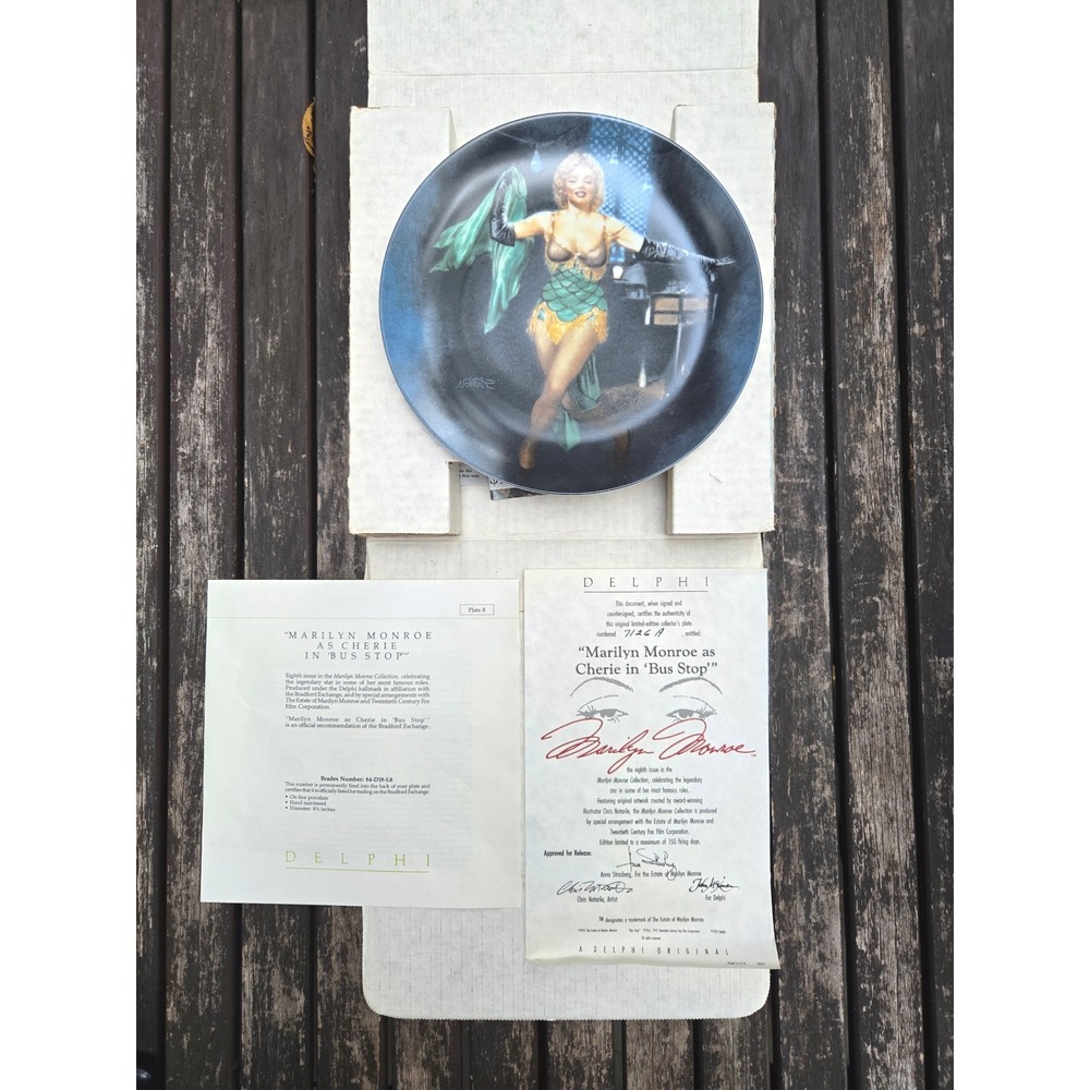 Vintage 1992 Marilyn Monroe As Cherie in Bus Stop Delphi Collector Plate
